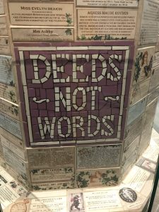 The Suffragette's motto 'Deeds not Words' has been said to be a snub at the peaceful tactics of the Suffragists - which included writing letters to MP's.