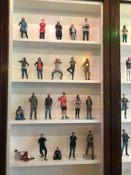 Every member of the Clue team has their own 3D printed figure on display in the office.