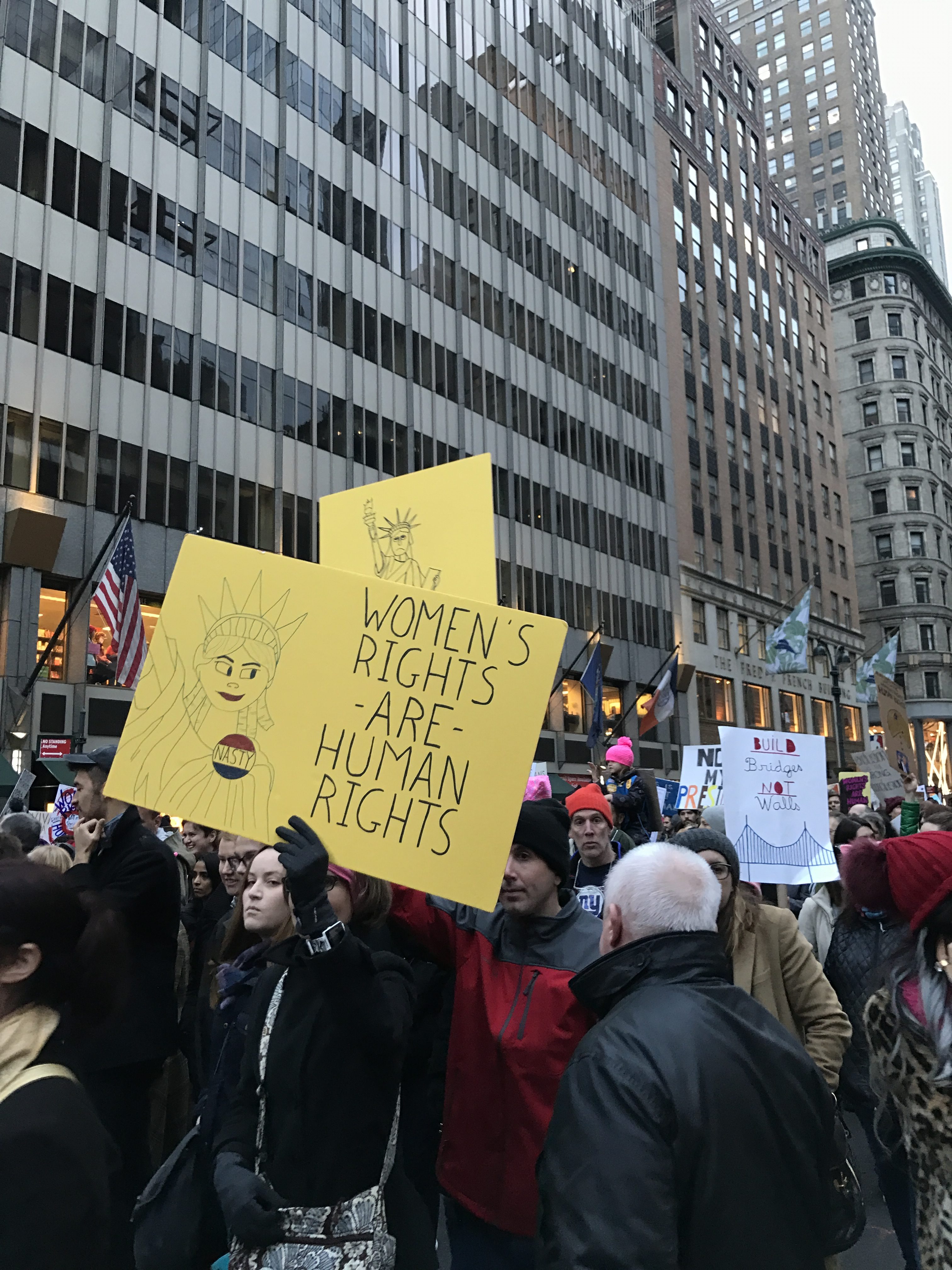 'Women's Rights are Human Rights' banner